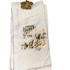 Colordrift Harvest Foil Printed Kitchen Towels 2 Pack 18" X 28" 100% Cotton